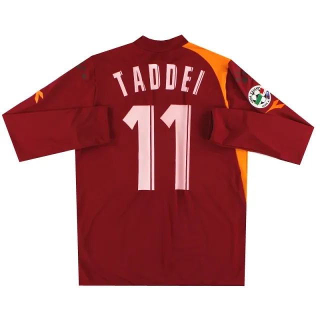 2005-06 Roma Diadora PI Home Shirt Taddei #11 L/S *As New* XL - Roma / As New 