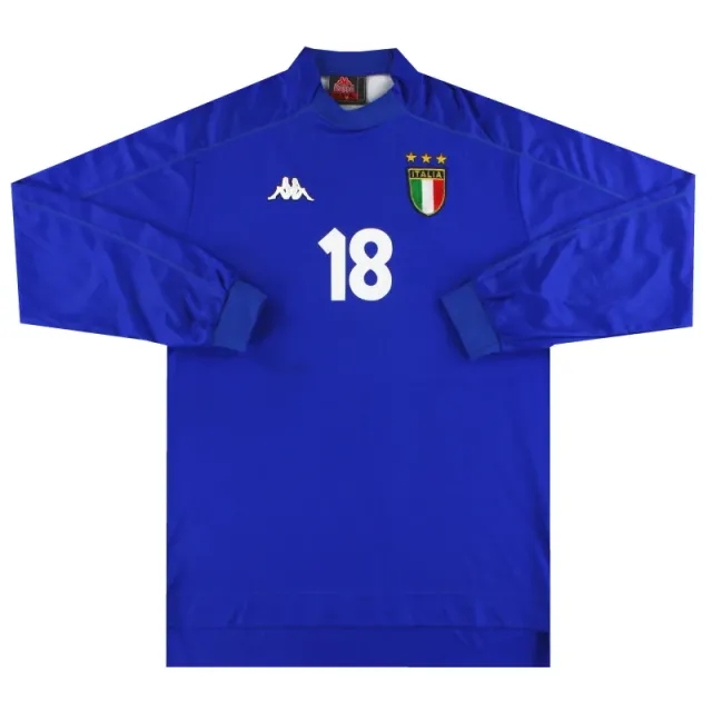 1998-99 Italy Match Issue Home Shirt #18 L/S XL - Italy / Excellent 