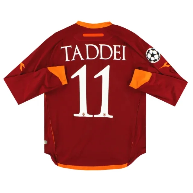 2006-07 Roma Diadora CL Home Shirt Taddei #11 L/S *As New* L - Roma / As New 