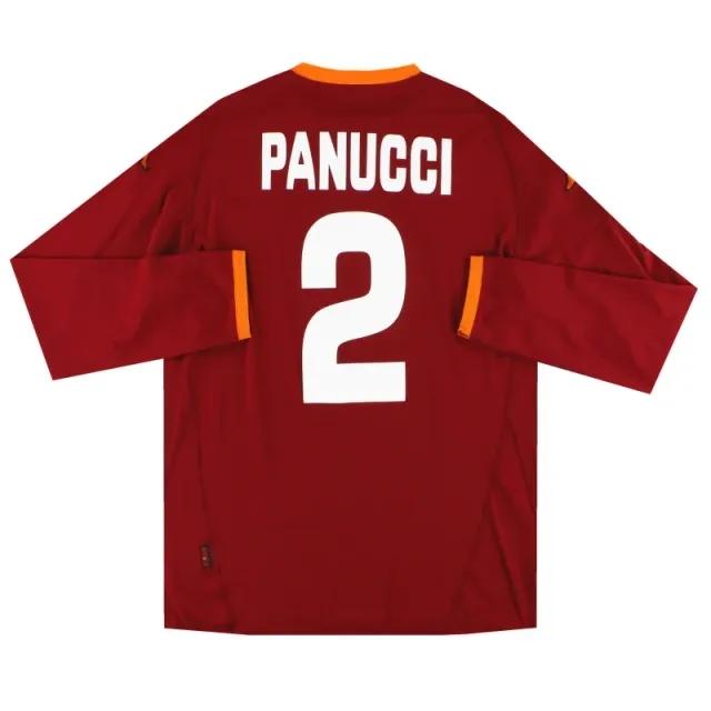 2007-08 Roma Kappa PI Home Shirt De Panucci #2 L/S *As New* XXL - Roma / As New 