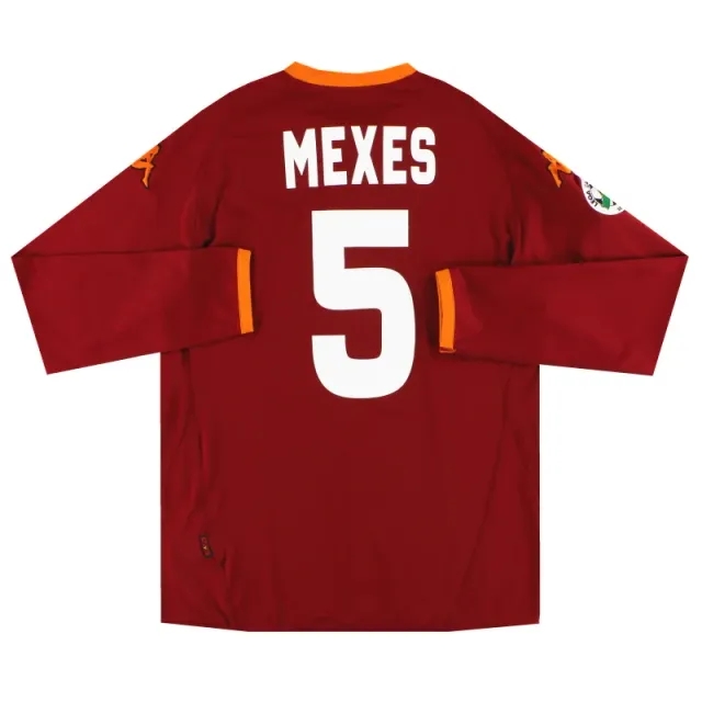 2007-08 Roma Kappa PI Home Shirt Mexes #5 L/S *As New* XXL - Roma / As New 