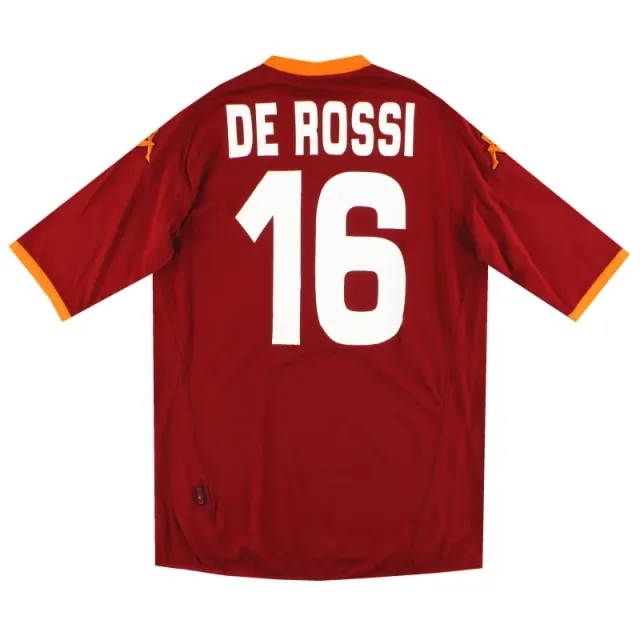 2007-08 Roma Kappa Home Shirt De Rossi #16 *As New* XXL - Roma / As New 