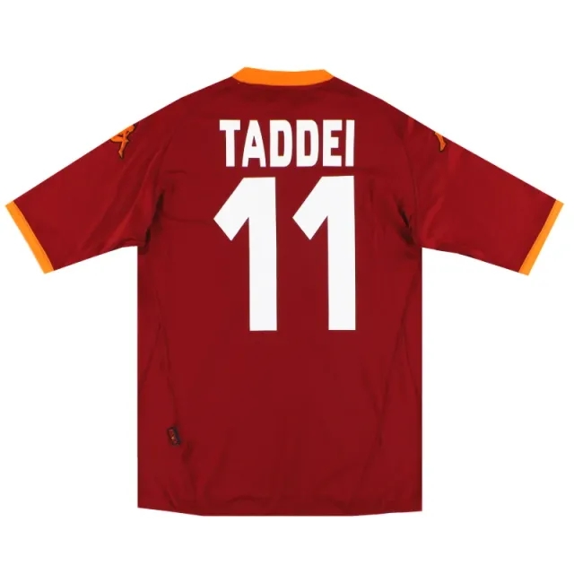 2007-08 Roma Kappa Home Shirt Taddei #11 *As New* XL - Roma / As New 