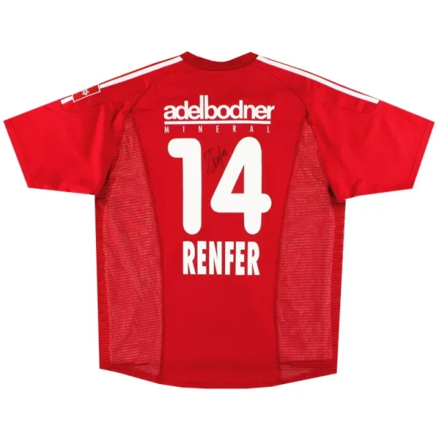 2002-03 FC Thun 'Signed' adidas Match Issue Shirt Renfer #14 XL - Other European Clubs / Excellent 