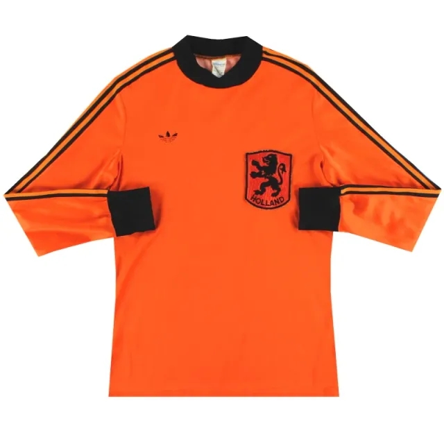 1980-82 Holland adidas Home Shirt L/S M - Holland / Excellent 