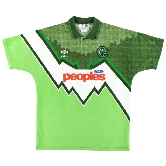 1991-92 Celtic Umbro Away Shirt *Mint* M - Celtic / Mint 