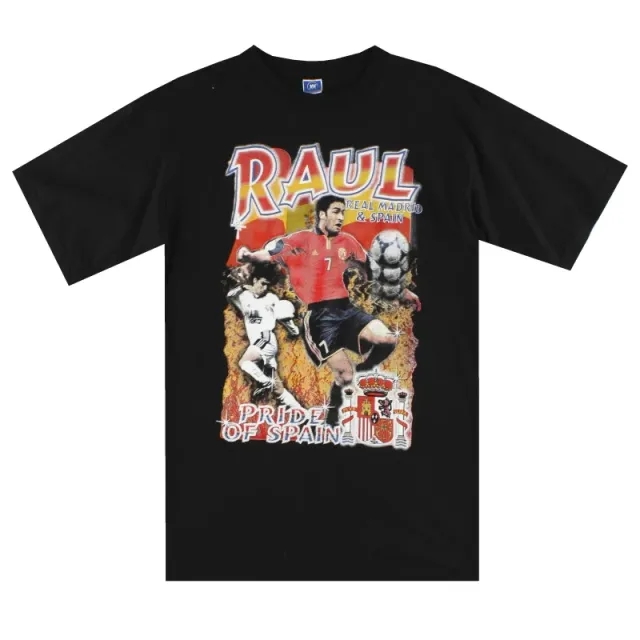 1999-00 Raul Graphic Tee S - Spain / Excellent 