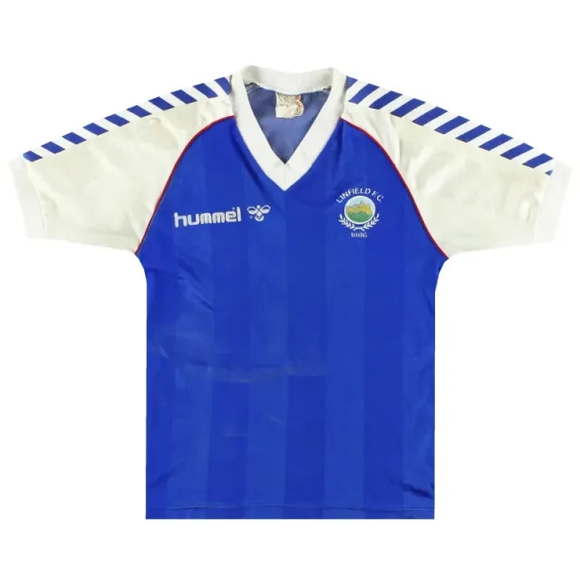 1986-87 Linfield Hummel Home Shirt #9 L.Boys - Irish Clubs / Good 