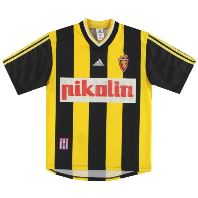 1998-99 Real Zaragoza adidas Away Shirt M - Other Spanish Clubs / Very Good 