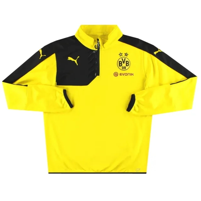 2015-16 Borussia Dortmund Puma 1/4 Zip Training Sweat Top L - Dortmund / Excellent 