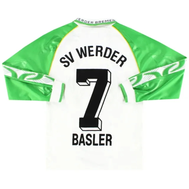 1995-96 Werder Bremen Puma Home Shirt Basler #14 L/S XXS - Werder Bremen / Excellent 