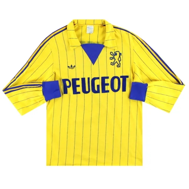 1981-82 Sochaux adidas Match Issue Home Shirt #7 L/S S - Other French Clubs / Excellent 