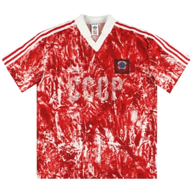 1989-91 Soviet Union adidas Home Shirt L - CCCP/Russia / Very Good 
