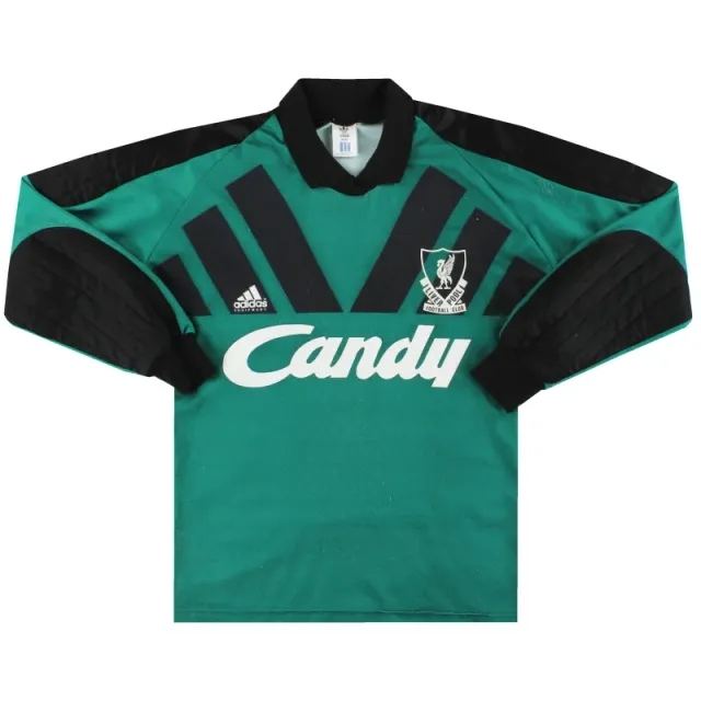 1991-92 Liverpool adidas Goalkeeper Shirt M - Liverpool / Excellent 