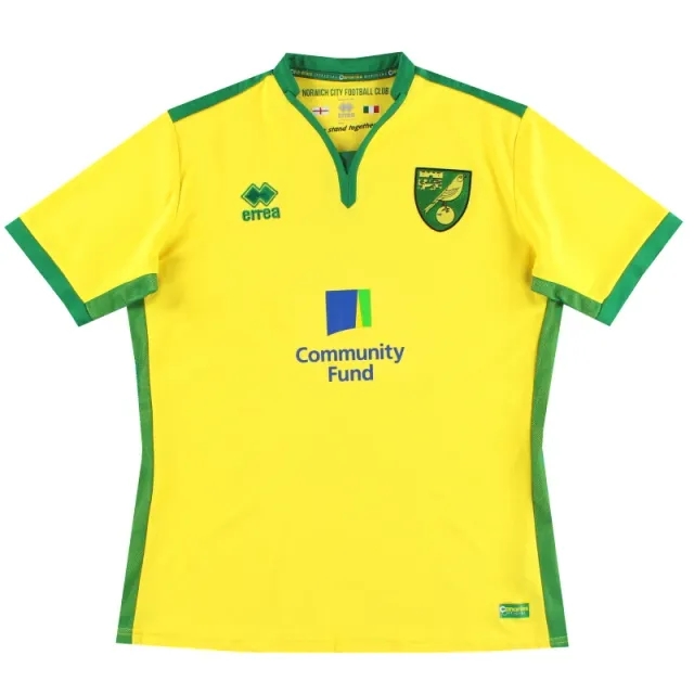 2016-17 Norwich City Errea Home Shirt L - Norwich City / Excellent 