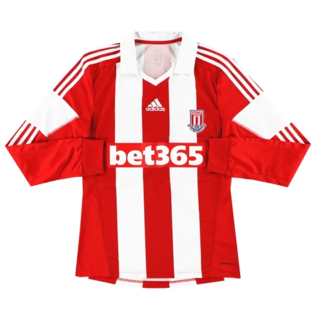 2013-14 Stoke City adidas Home Shirt L/S *Mint* S - Stoke City / Mint 
