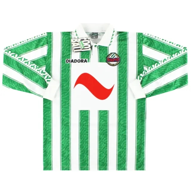 1994-95 Rapid Vienna Diadora Home Shirt L/S *w/tags* XL - Other European Clubs / w/tags 
