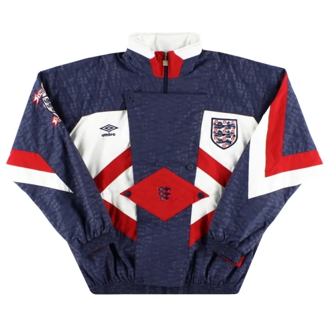 1990-92 England Umbro Woven Track Jacket XS - England / Excellent 