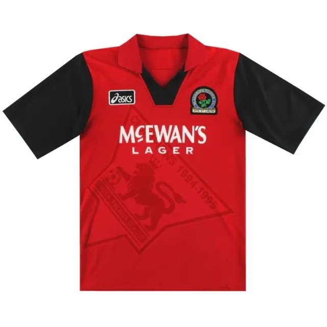 1995-96 Blackburn Asics Away Shirt L - Blackburn Rovers / Excellent 