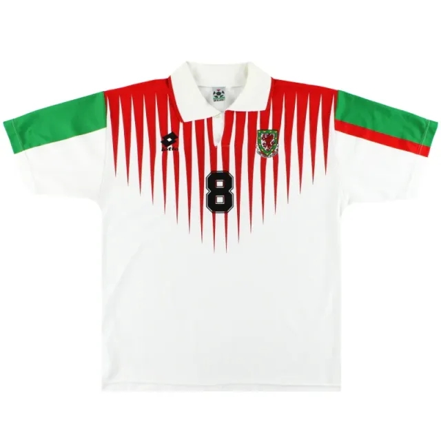 1996-98 Wales Lotto Player Issue Away Shirt #8 L - Wales / Excellent 