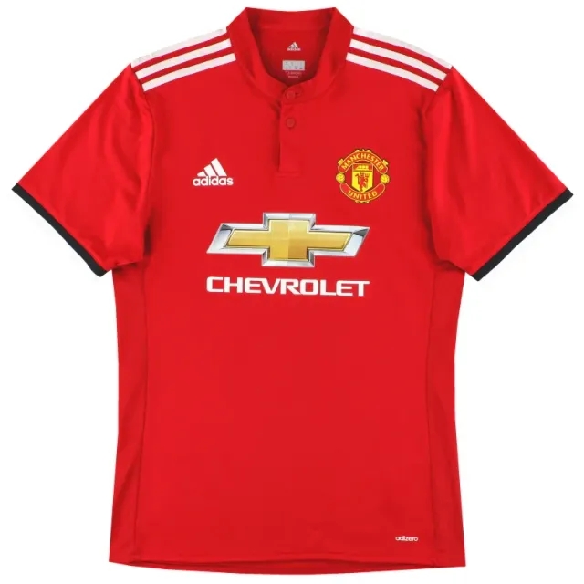 2017-18 Manchester United adidas Authentic Home Shirt L - Manchester United / Excellent 