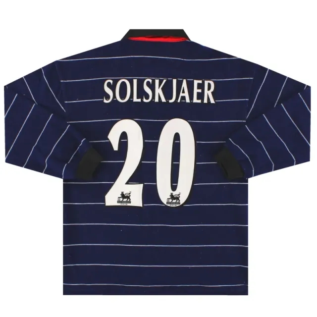 1999-00 Manchester United Away Shirt Solskjaer #20 L/S L.Boys - Manchester United / Excellent 