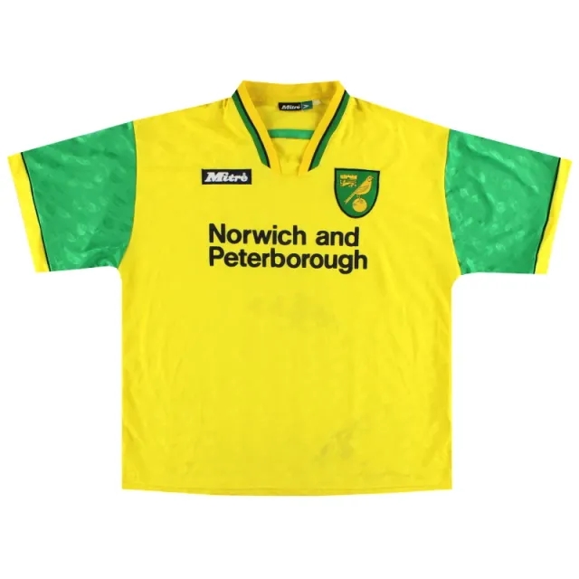 1996-97 Norwich City Mitre Home Shirt S - Norwich City / Excellent 