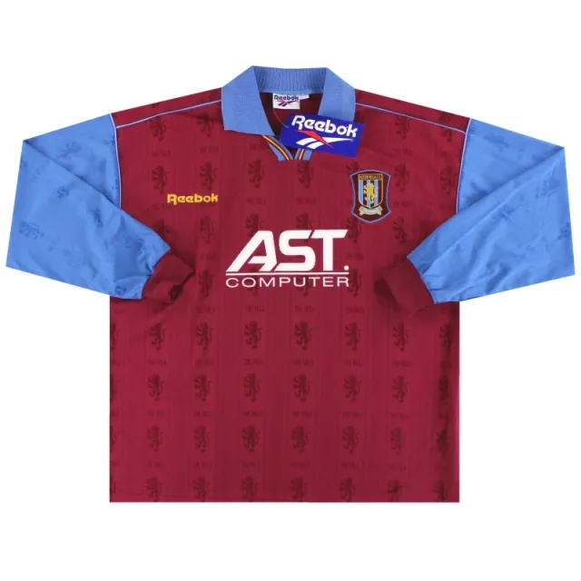 1995-97 Aston Villa Reebok Player Issue Home Shirt L/S *w/tags* XXL - Aston Villa / w/tags 