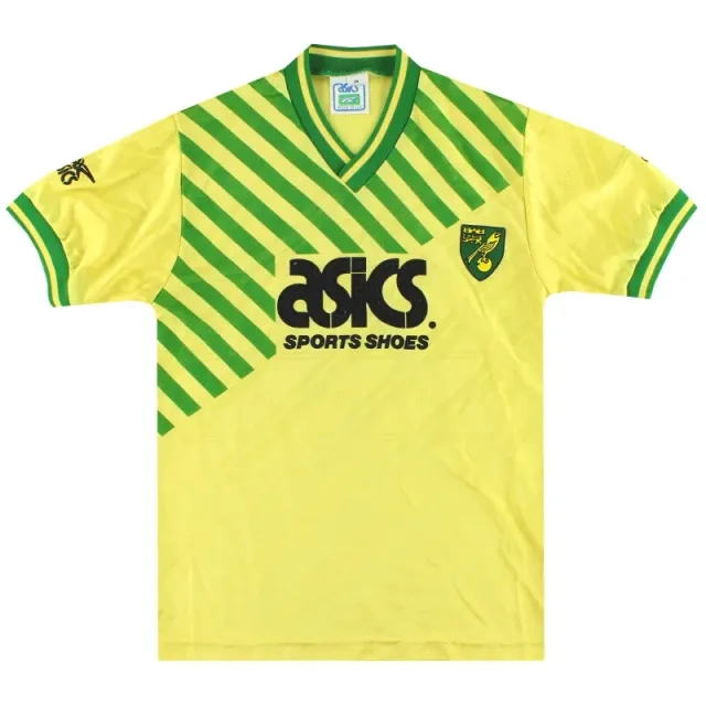 1989-92 Norwich City Asics Home Shirt M - Norwich City / Excellent 