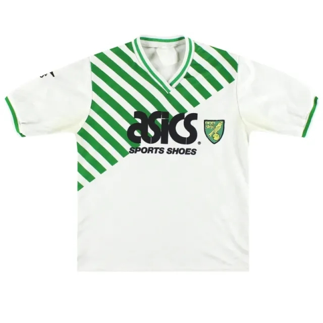 1989-92 Norwich City Asics Away Shirt Y - Norwich City / Very good 