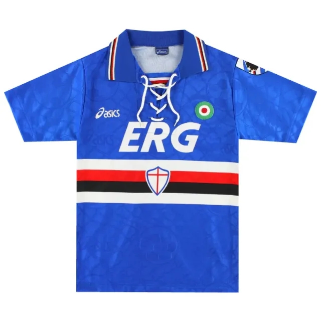 1994-95 Sampdoria Asics Home Shirt #9 M - Sampdoria / Excellent 