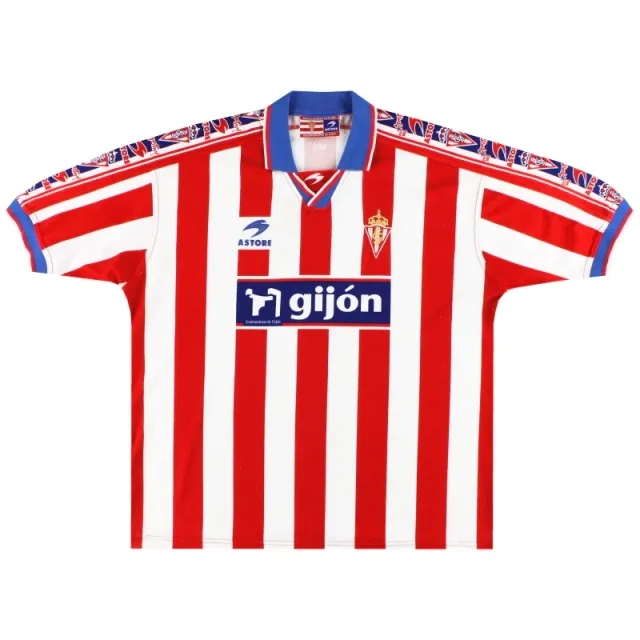 1999-01 Sporting Gijon Home Shirt XL - Other Spanish Clubs / Excellent 
