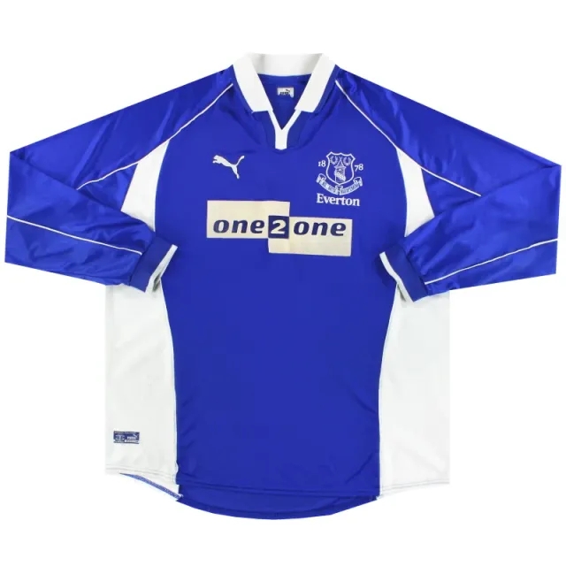 2000-02 Everton Puma Home Shirt L/S M - Everton / Excellent 