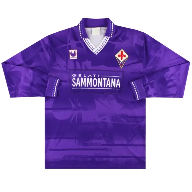 1994-95 Fiorentina Uhlsport Player Issue Home Shirt L/S L - Fiorentina / Excellent 