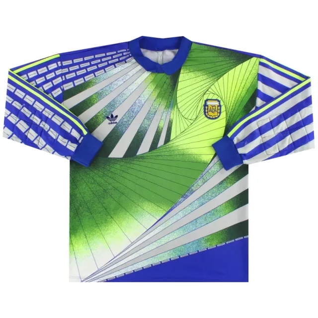 1990-92 Argentina adidas Goalkeeper Shirt #1 L - Argentina / Excellent 