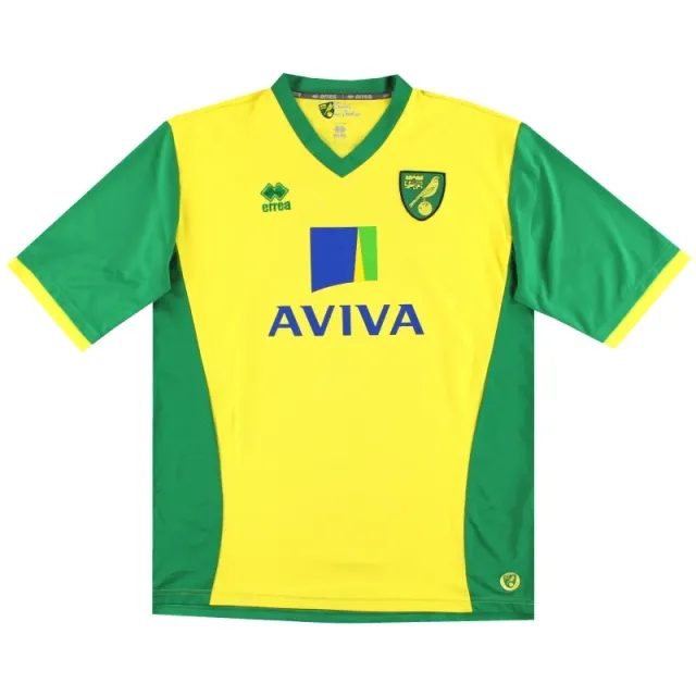 2013-14 Norwich Errea Home Shirt 4XL - Norwich City / Very good 
