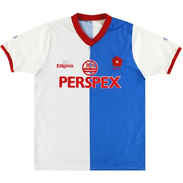 1988-89 Blackburn Ellgren Home Shirt M - Blackburn Rovers / Excellent 