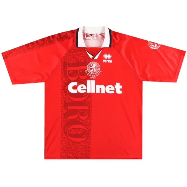 1997 Middlesbrough Errea 'F.A. Cup Finalists' Home Shirt *Mint* XXL - Middlesbrough / Mint 