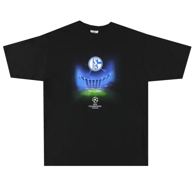 2000s Schalke Graphic Champions League Tee L - Schalke / Excellent 