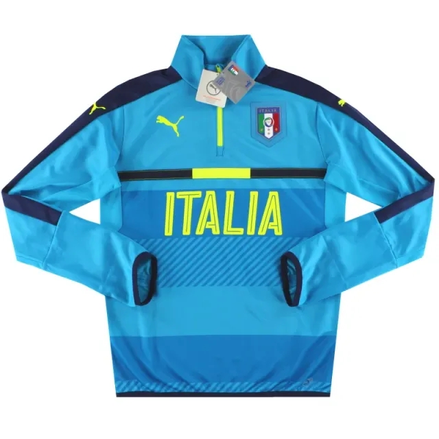 2016-17 Italy Puma 1/4 Zip Light Blue Training Top *w/tags* S - Italy / w/tags 