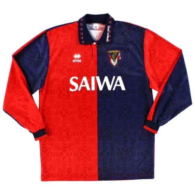 1992-94 Genoa Errea Home Shirt L/S L - Other Italian Clubs / Excellent 