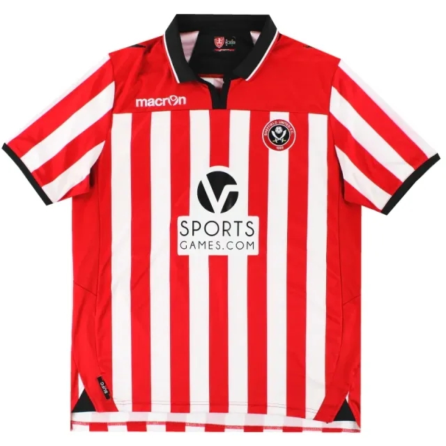 2013-14 Sheffield United Macron Home Shirt L - Sheffield United / Excellent 