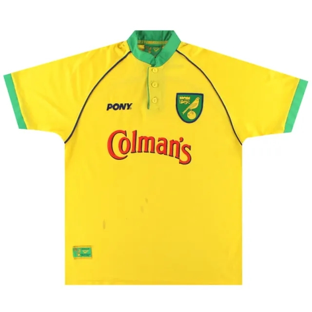 1997-99 Norwich City Pony Home Shirt M - Norwich City / Excellent 