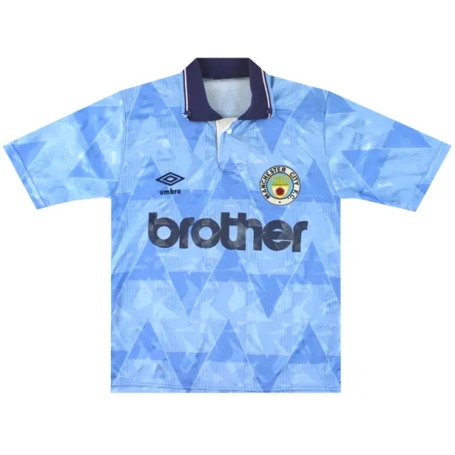 1989-91 Manchester City Umbro Home Shirt Y - Manchester City / Very good 