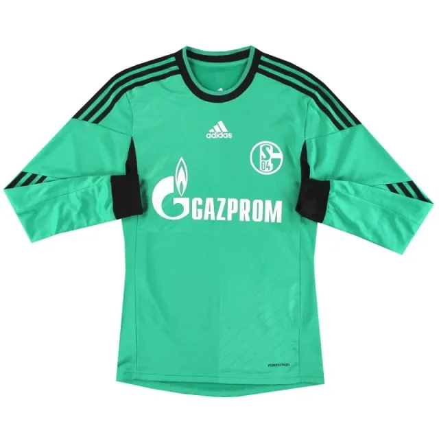 2013-15 Schalke adidas Player Issue Third Shirt L/S *Mint* S - Schalke / Mint 
