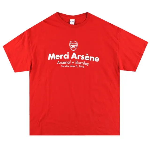 2017-18 Arsenal 'Merci Arsene' Graphic Tee XL - Arsenal / Excellent 