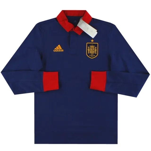 2022-23 Spain adidas Lifestyler L/S Polo T-Shirt *w/tags* XS - Spain / w/tags 