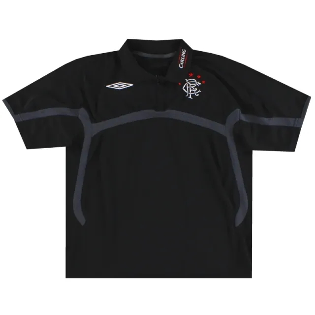 2009-10 Rangers Umbro 1/4 Zip Polo Shirt L - Rangers / Excellent 