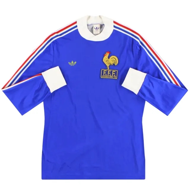 1978 France adidas 'Argentine '78' Home Shirt L/S M - France / Excellent 