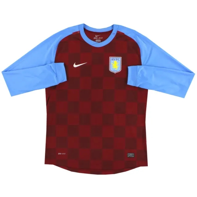 2011-12 Aston Villa Nike Player Issue Home Shirt L/S XL - Aston Villa / Very Good 